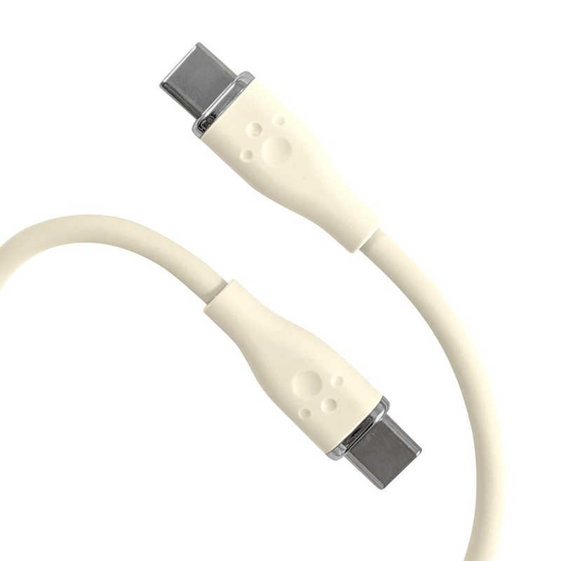 アローン　PS5用60W対応シリコンケーブル Type C to C 2m クリーム　ALG-P560WSCCC20CR