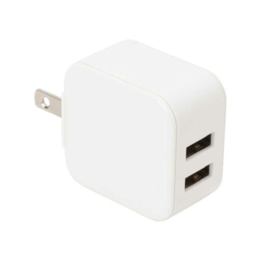 クオリティトラストジャパン 2.4A出力USB2ポート スリムタイプACアダプタ ホワイト QU-029WH クオリティトラストジャパン 2.4A出力USB2ポート スリムタイプACアダプタ ホワイト QU-029WH