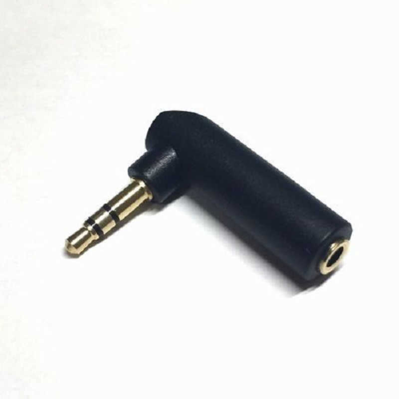 SSAサービス　オーディオ延長アダプタ [3極ステレオφ3.5mm オス→メス 3極ステレオφ3.5mm] L型変換 ブラック　ST35MFLB