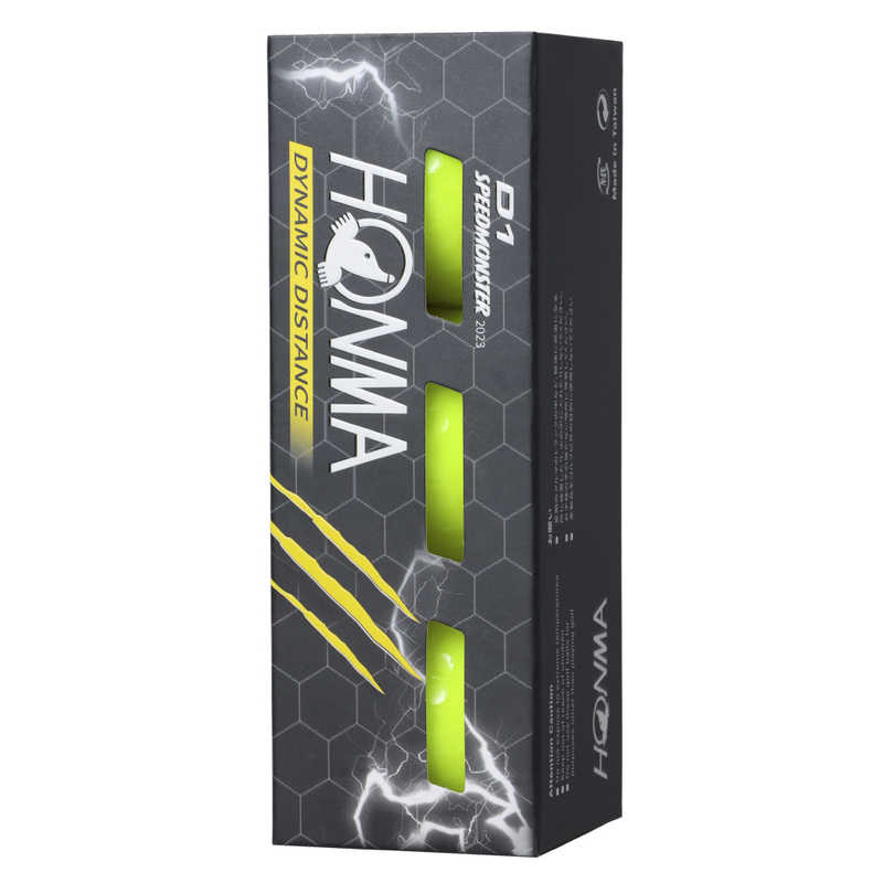 本間ゴルフ ゴルフボール D1 スピードモンスター D1 SPEED MONSTER 1スリーブ(3球)/イエロー 【返品交換不可】 BTQ2302_YE