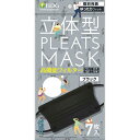 医食同源 立体型プリーツマスク ゆったりフィット(ブラック) 7枚入