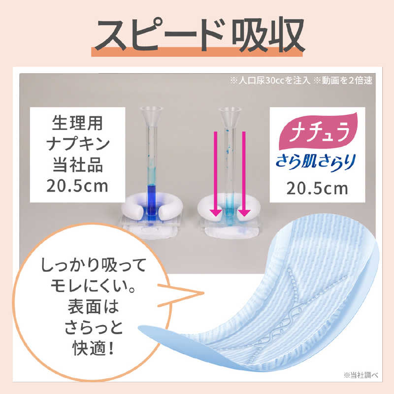コジマ楽天市場店の大王製紙　ナチュラ さら肌さらり よれスッキリ吸水ナプキン 26cmロング 50cc 36枚｜アングル3