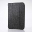 エレコム ELECOM iPad mini ( A17 Pro )/ 第6世代 8.3インチ 用 ケース ファブリック 手帳型 スリープ対応 ブラック TB-A24SWVCBK