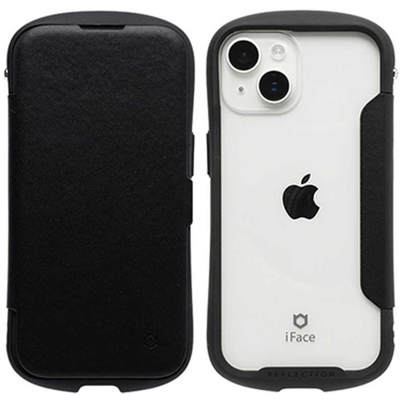 HAMEE　［iPhone 15/14/13専用］iFace Reflection ダイアリー ポリカーボネート クリアケース iFace ブラック　41-983515