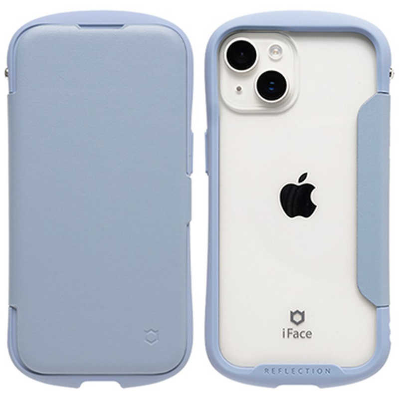 HAMEE　［iPhone 15/14/13専用］iFace Reflection ダイアリー ポリカーボネート クリアケース iFace ペールブルー　41-983539