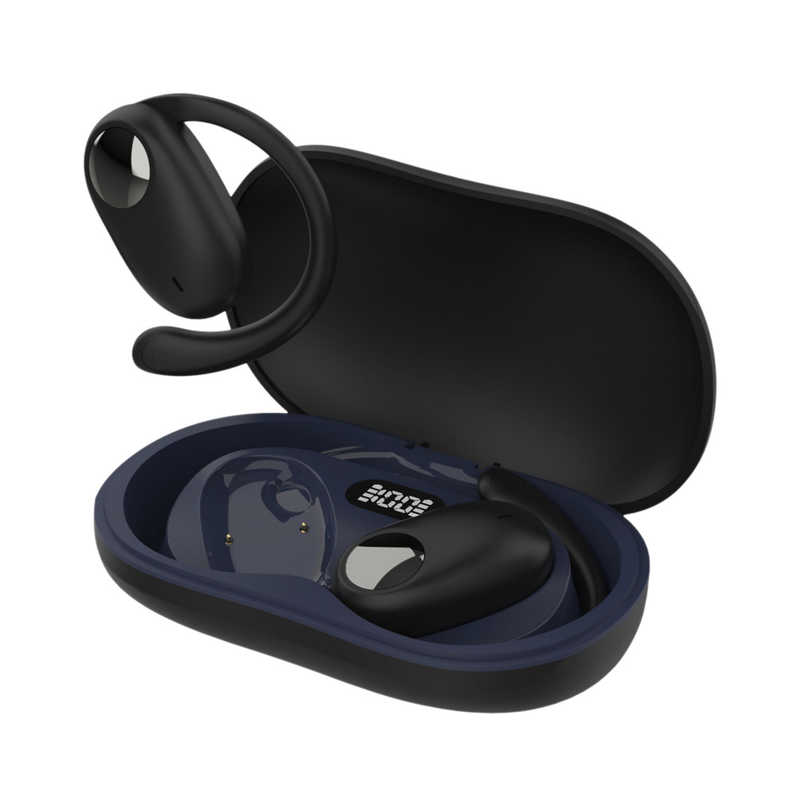 グリーンハウス　オープンイヤーワイヤレスイヤホン イヤーフックタイプ ブラック [ ワイヤレス ( 左右..