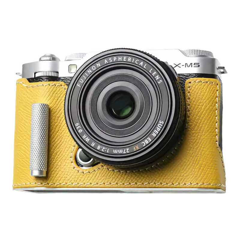 MR.STONE　(受注生産) 富士フィルム X-M5用 本革ケース メタルグリップ付 ブライトイエロー　PTBF006