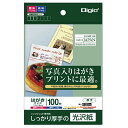 ナカバヤシ インクジエツト用紙 光沢紙 ハガキサイズ JPG2PC10
