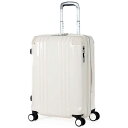 A.L.I スーツケース ジッパータイプ 宿泊目安:4〜6日間 52L 拡張機能搭載 前輪ストッパー ダブルホイールキャスター バニラ ALI-089-22W(4)