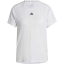 アディダス adidas レディース AEROREADY トレイン エッセンシャルズ ミニマル ロゴ クルーネック半袖Tシャツ ホワイト J/XL NEN26 ...