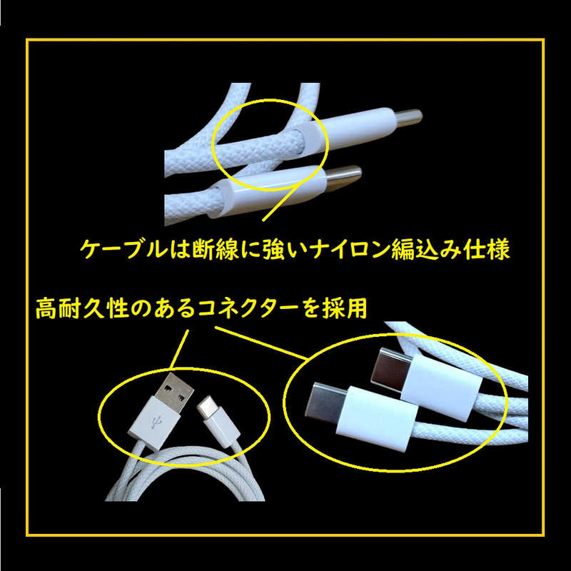 ROYALMONSTER　USB2.0PD対応ケーブル1.0m(ブラック) ［USB Power Delivery対応］ BK　RM-99BKCC-1.0m