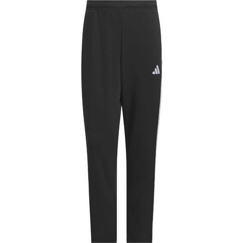 アディダス　メンズ スリーストライプス レギュラーフィット ダブルニット オープンヘム トラックパンツ ［メンズ /Mサイズ］ ブラック×ホワイト 【返品交換不可】