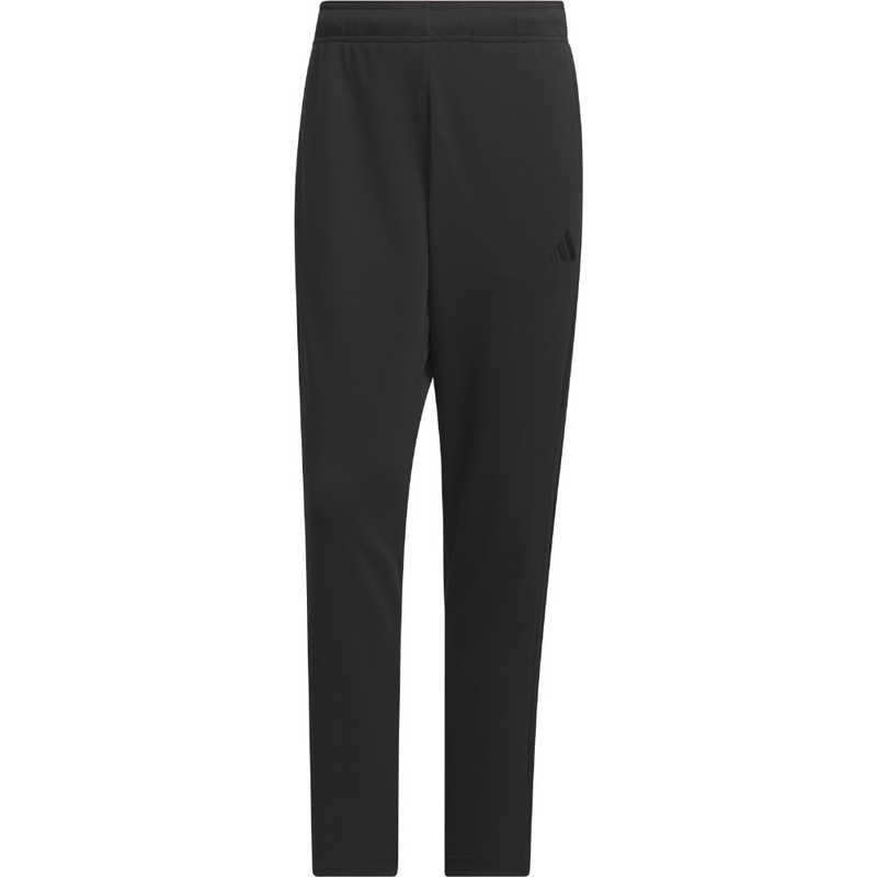 アディダス　メンズ スリーストライプス レギュラーフィット ダブルニット オープンヘム トラックパンツ ［メンズ /Lサイズ］ ブラック 【返品交換不可】