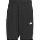 アディダス adidas メンズ スリーストライプス レギュラーフィット ダブルニット ショーツ ブラック/ホワイト J/M JZR04 【返品交換不可】