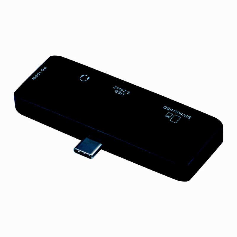 ナカバヤシ　PD対応 USB3.2Gen2 2ポートコンボハブ3.5mm4極付　COMC3SD152BK