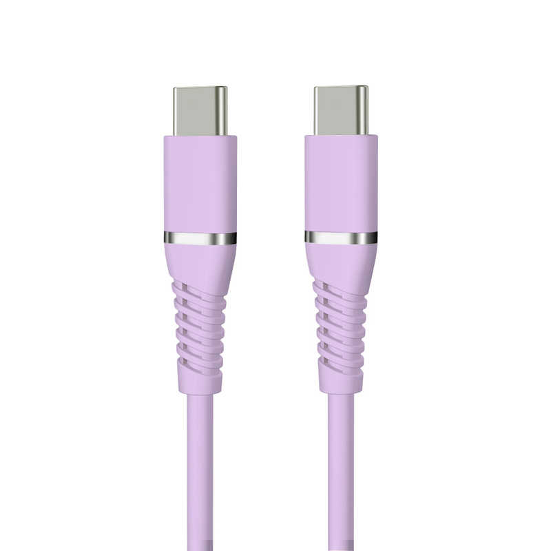 HIDISC　USB やわらかで絡みにくいType-C to Type-C 1m ラベンダーパープル PD100W...