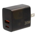 PROTOSTAR PD対応USB-A Type-C 2口ACアダプター ACPDCA20BK
