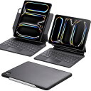 ESR iPad Pro 13インチ M4 用 縦横モード対応 着脱可能 保護ケース付きキーボードケース Charcoal Grey ESR Rebound M...