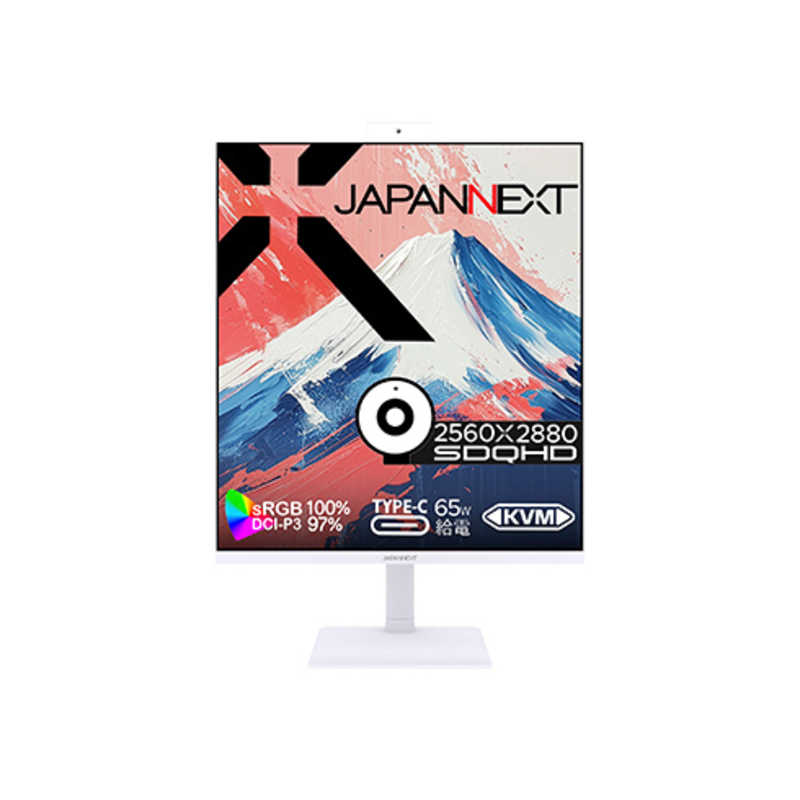 JAPANNEXT　IPSパネル搭載 SDQHD縦長液晶モニター HDMI DP USB Type-CHDR sRGB：100％ (2年保証) ［27.6型 /SDQHD(2560x2880) /スクエア］　JN-IPS276SDQHD-HSPC6-CMS