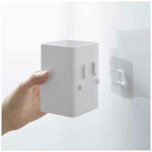 山崎実業 フィルムフックストレージボックス ミスト スクエア ホワイト