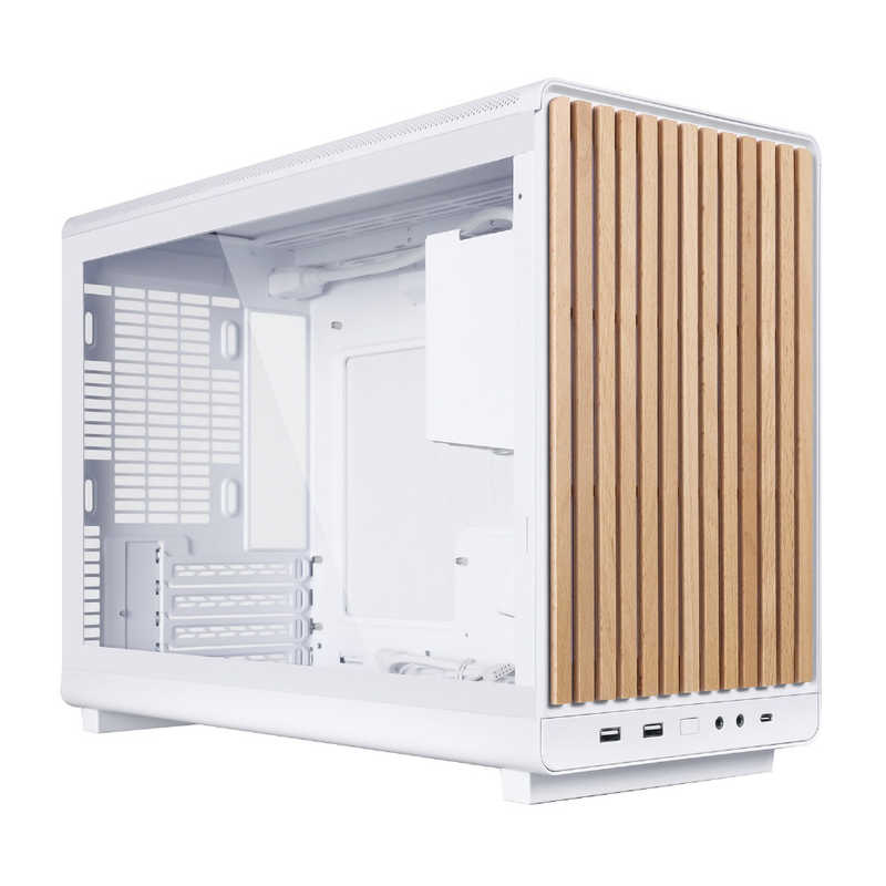LIANLI　PCケース ［Micro ATX / Mini-ITX］ (木製フロントパネル/サイドガラスパネル) ホワイト　A3-mATX-WDG White