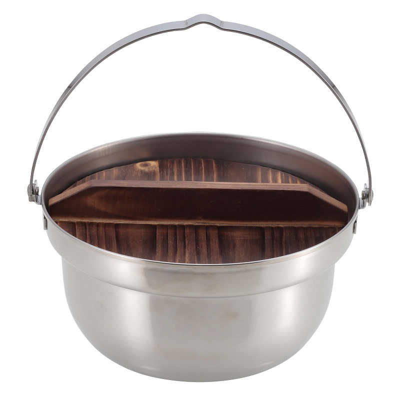 キャプテンスタッグ　アウトドア用品木蓋付きキャンプ焚火鍋18cm　UH-4124