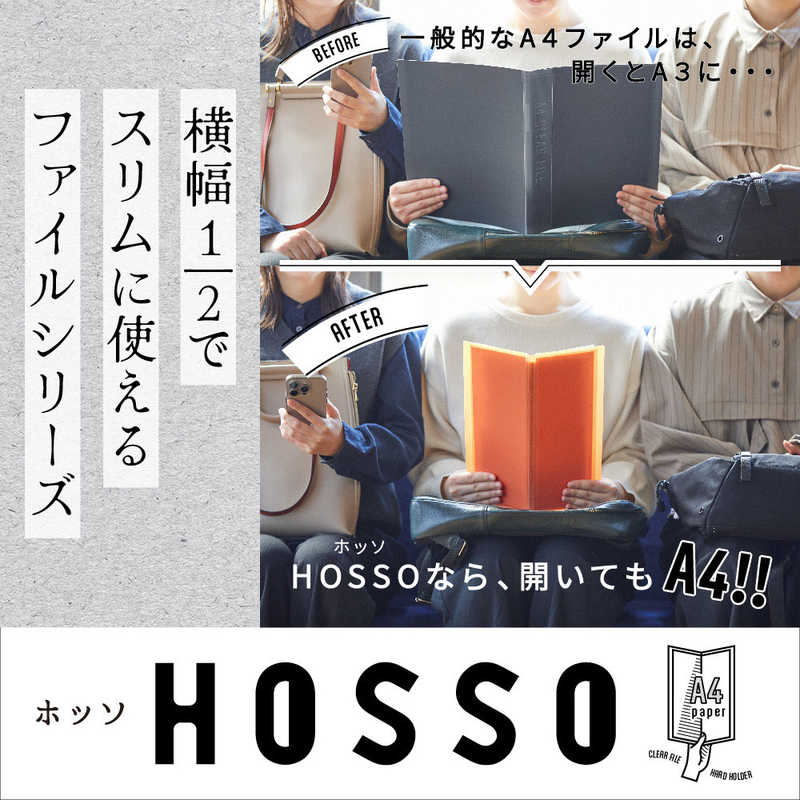 キングジム　クリアーファイル HOSSO(ホッソ) オレンジ(透明)　5515T-OR