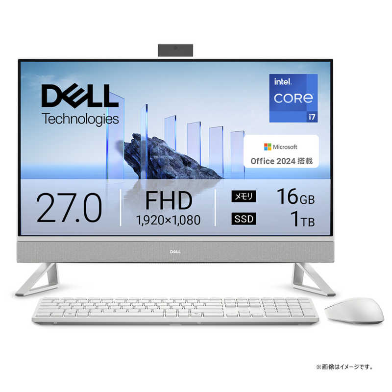 DELL　デル　デスクトップパソコン [ 27型 / Win11 Home / Core i7 / メモリ16GB / SSD1TB / Office ] パールホワイト　AD69-FNHBC