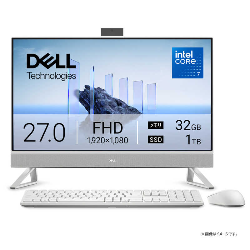 DELL　デル　デスクトップパソコン [ 27型 / Win11 Home / Core 7 / メモリ32GB / SSD1TB ] パールホワイト　AD79-FNC