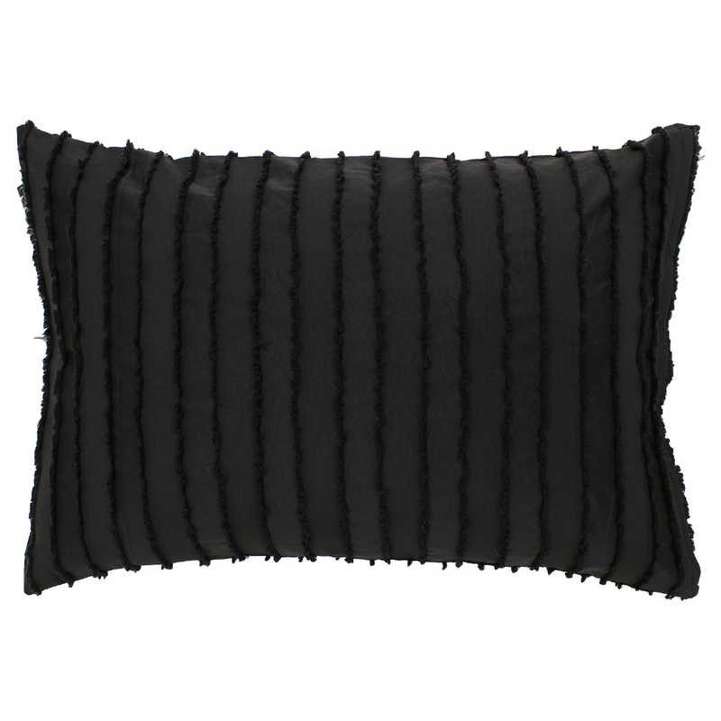 小栗 メリーナイト 枕カバー inico (イニコ) 「プリュイ」 チャコールグレー 約43×63cm 合わせ式 ファスナー無し 洗いざらし カットフリル 洗える チャコール