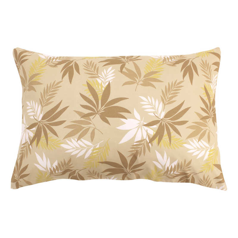 小栗 メリーナイト 枕カバー 「リゾートリーフ」 ベージュ 約43×63cm ファスナー式 まくらが入れやすい 洗える 速乾 シワになりにくい ベージュ