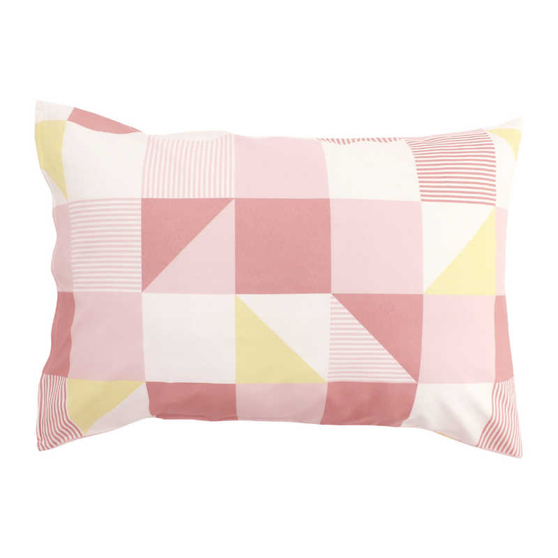 小栗 メリーナイト 枕カバー 「スクエア」 ピンク 約43×63cm ファスナー式 まくらが入れやすい 洗える 速乾 シワになりにくい ピンク