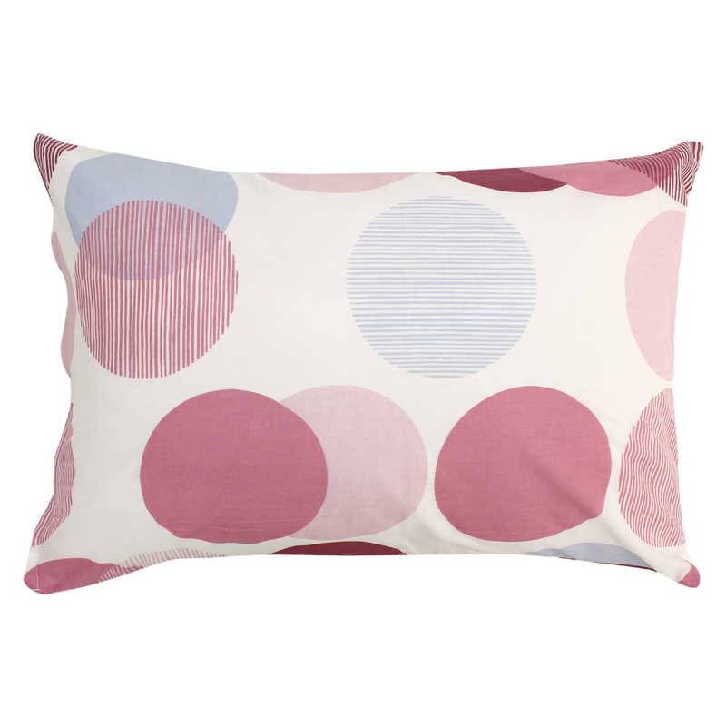 小栗 メリーナイト 枕カバー 「ドット」 ピンク 約43×63cm ファスナー式 まくらが入れやすい 綿100％ 心地よい肌触り オールシーズン 洗える ピンク