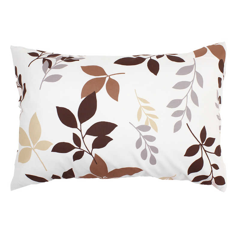 小栗　(ピロケース) 43×63cm リーフ柄 ブラウン