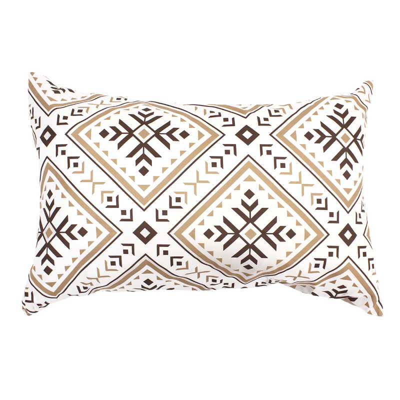 小栗　(ピロケース) 43×63cm 幾何柄 ブラウン