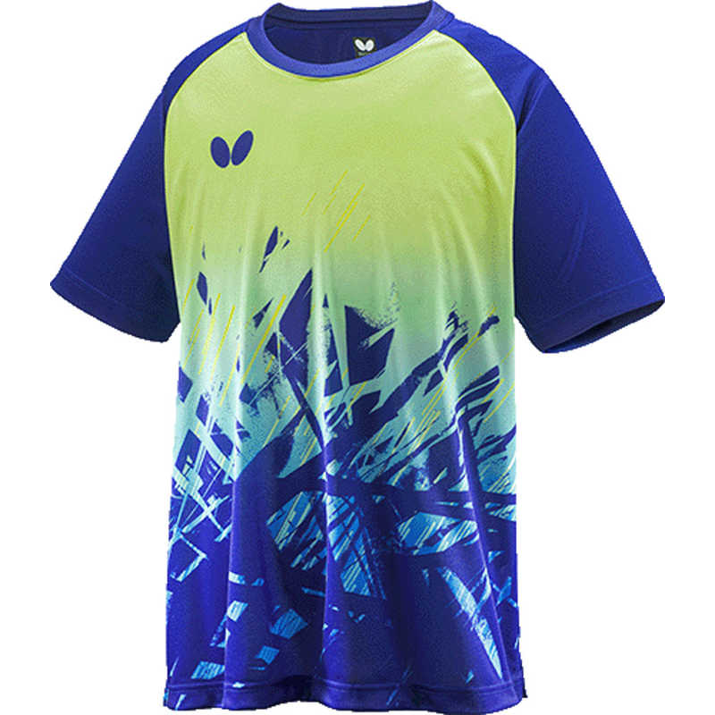 バタフライ　卓球用品 Butterfly ユニセックス エクステラ・Tシャツ ネイビー/グリーン S　46430