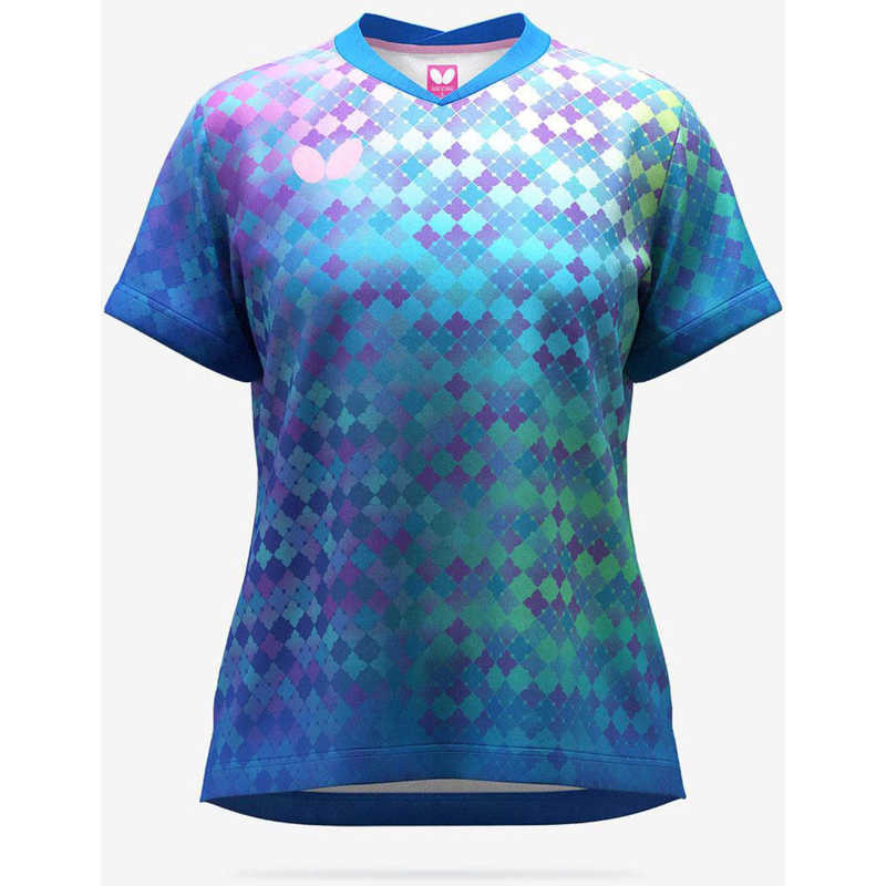 バタフライ　卓球用品 Butterfly レディース ミナレア・シャツ ブルー XO　46549