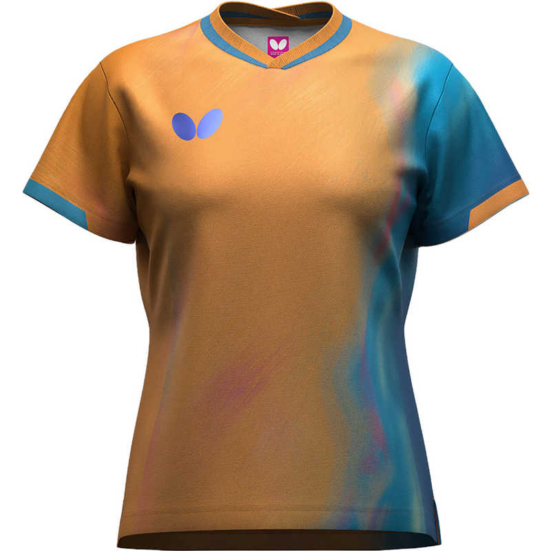 バタフライ　卓球用品 Butterfly インフィリア・シャツ [女性用 /Lサイズ] オレンジ (返品交換不可)　47239