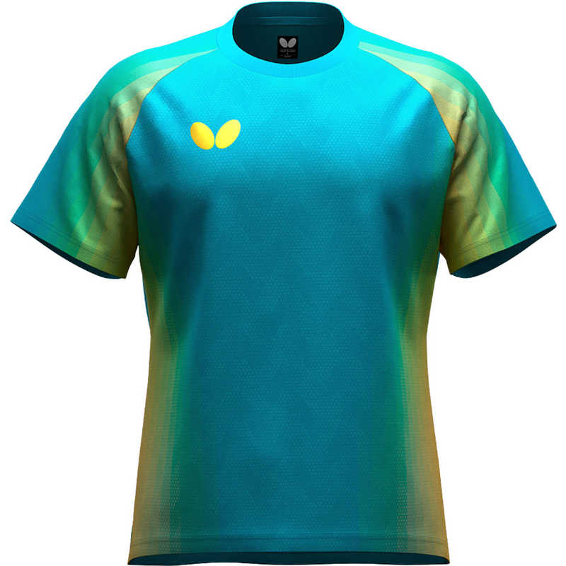 バタフライ　卓球用品 Butterfly ジェノーラ・Tシャツ [男女兼用 /Lサイズ] ターコイズブルー (返品交換不可)　47240