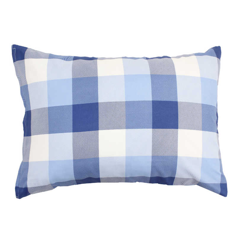 小栗　(ピロケース) 43×63cm ギンガムチェック サックス