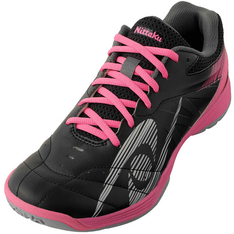 ニッタク　卓球用品 卓球シューズ Nittaku ユニセックス ムービングエース [男女兼用/25.5cm] ブラック×ピンク　NS4438