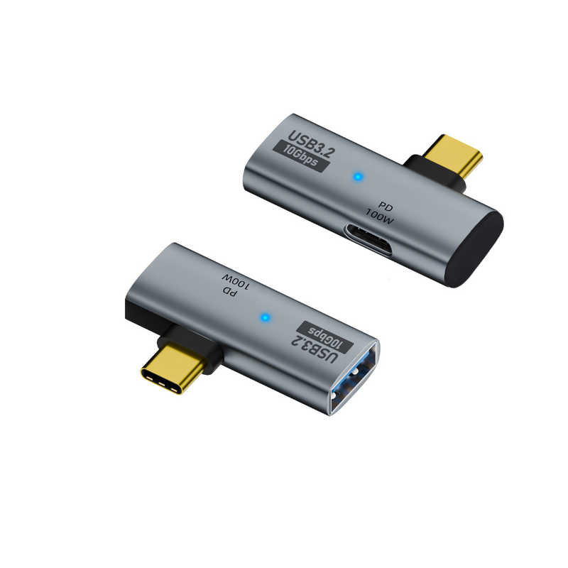 フリーダム　USB Type-C変換アダプター L字型(C → A) PD100W USB10Gbps　FUHA-ACPC...
