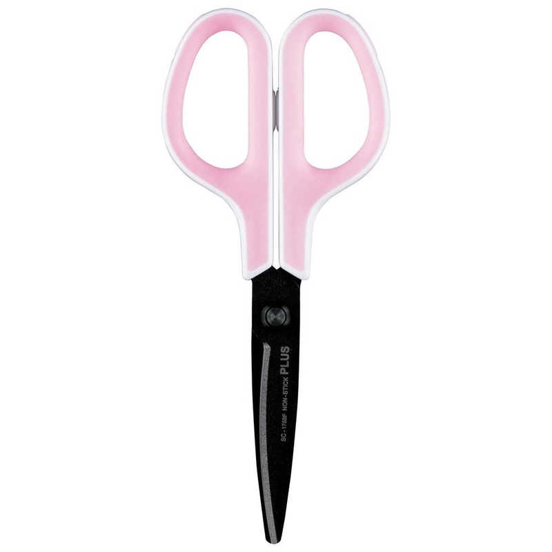 プラス はさみ フィットカットカーブ フッ素コート ホワイト/ピンク SC-175SF