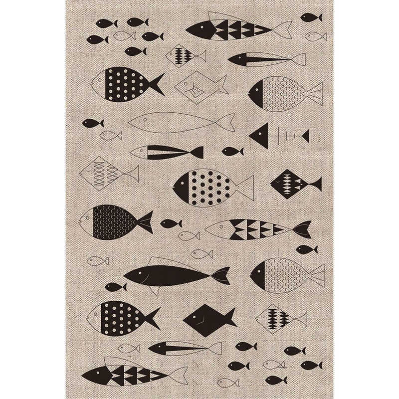 南海通商 リナス LINAS キッチンタオル fishes LINASCROSS