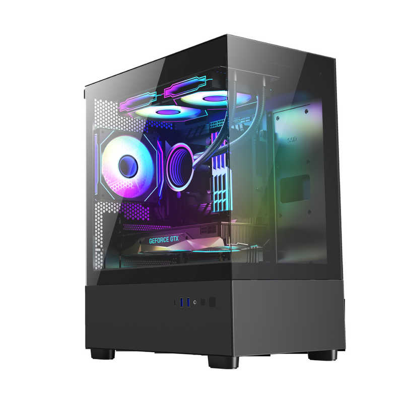 KEIAN　フロント/サイド強化ガラス仕様ATXゲーミングPCケース　KX-M03-BK