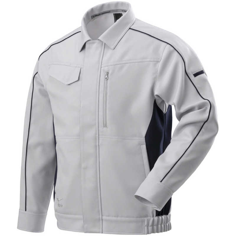 ミズノ　ワークジャケット(通年素材) ［ユニセックス］ XL 71：ベイパーシルバー×ネイビー　F2JE218671