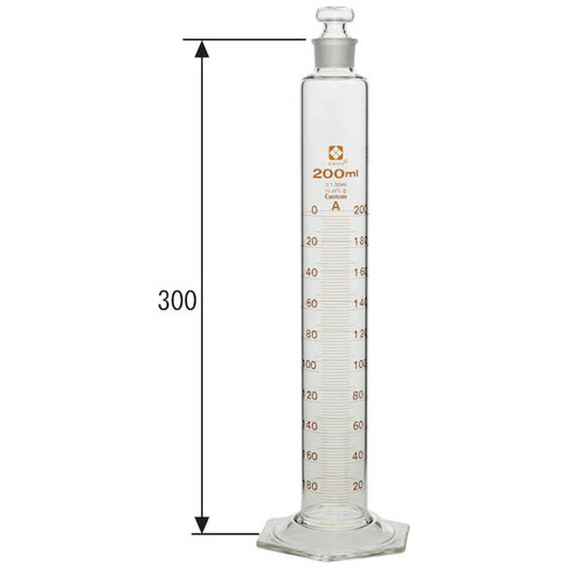 柴田科学　SIBATA 有栓メスシリンダー カスタムA 200mL 0　26580200