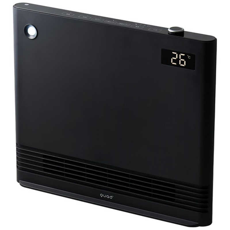QUADS セラミックヒーター SILENT HOT DC 静音パネルDC 1200W 人感センサー付き ブラック QS563-BK