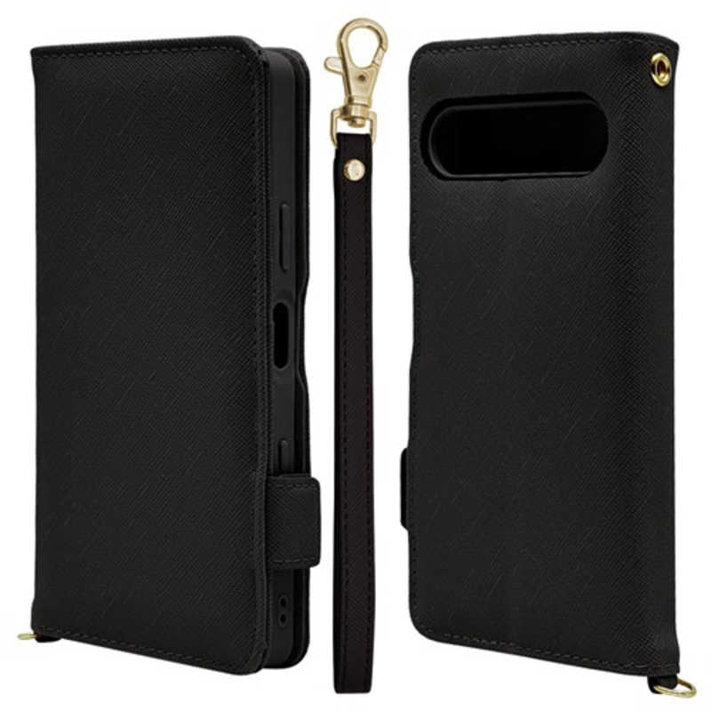 ラスタバナナ Xperia 10VII ハンドストラップ付き手帳型ケース BK 9231XP107BHSBK