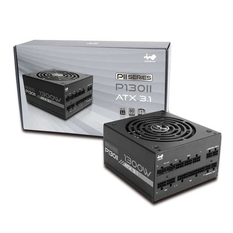 INWIN　PC電源 P130II ［1300W/ATX/Platinum］ PII ［1300W /ATX /Platinum］ ブラック　IWPSPII1300W